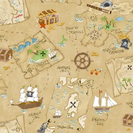 عکس با کیفیت نقشه گنج دزدان دریایی برای چاپ 
