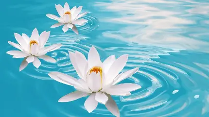 دانلود عکس گل سفید زیبا نیلوفر آبی با کیفیت نسبتا خوب