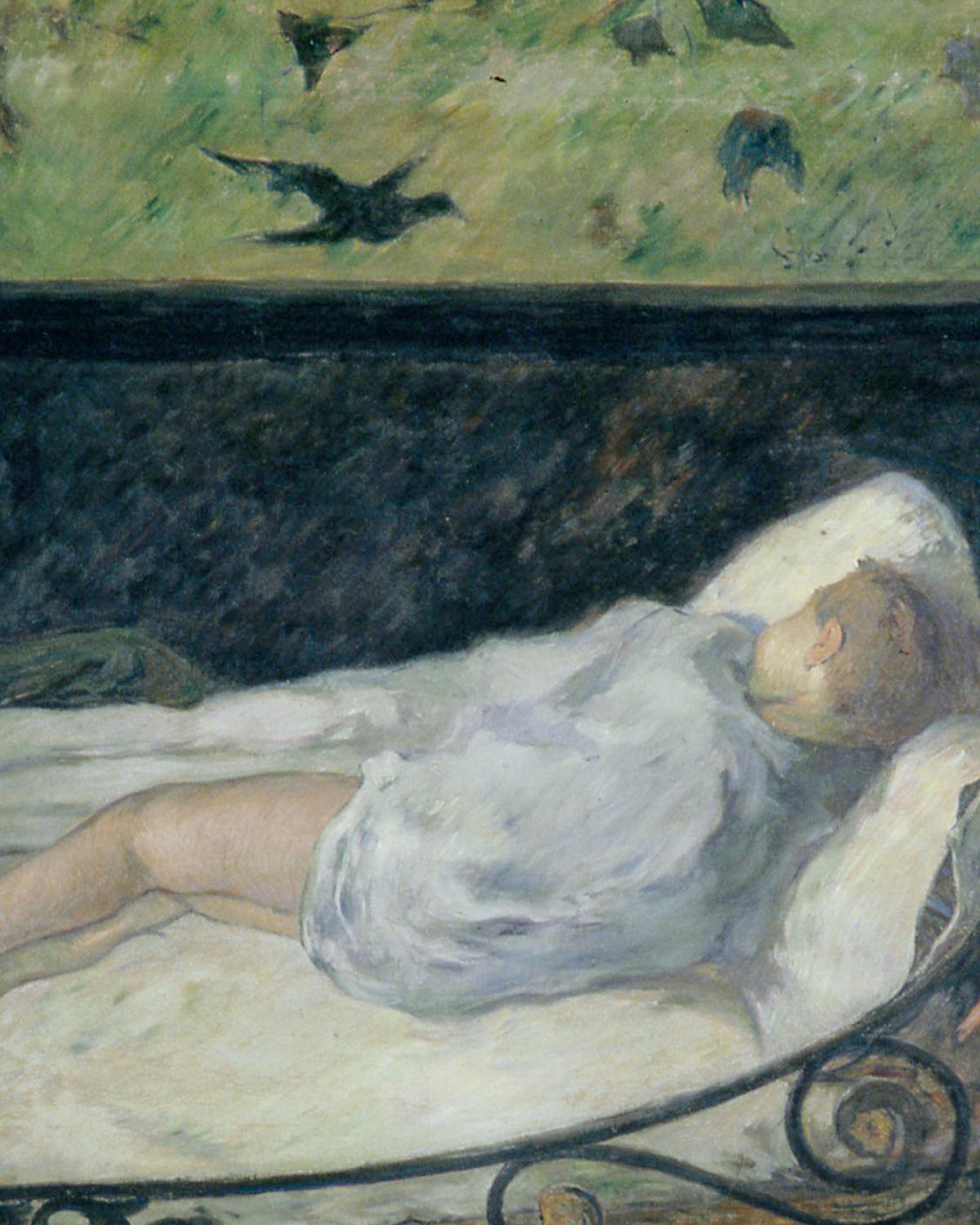 دانلود عکس نقاشی خواب آرام اثر معروف پل گوگن نقاش مشهور فرانسوی 