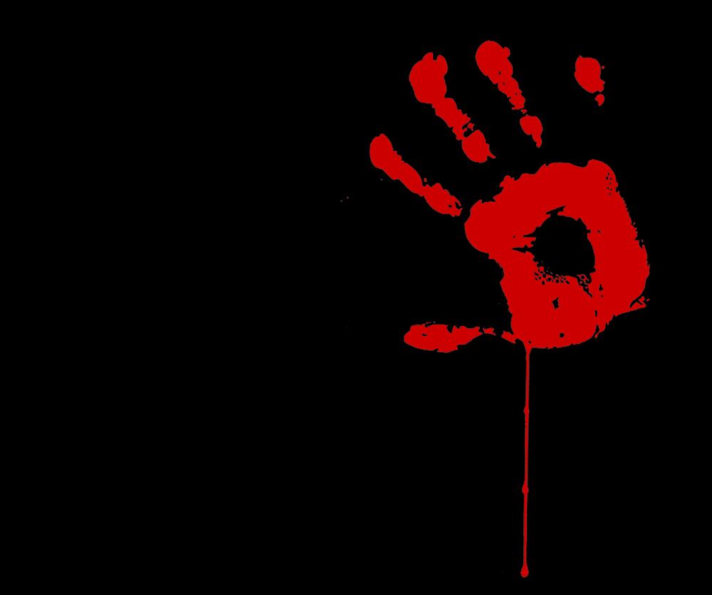 دانلود عکس گرافیکی دست خونی با زمینه مشکی 