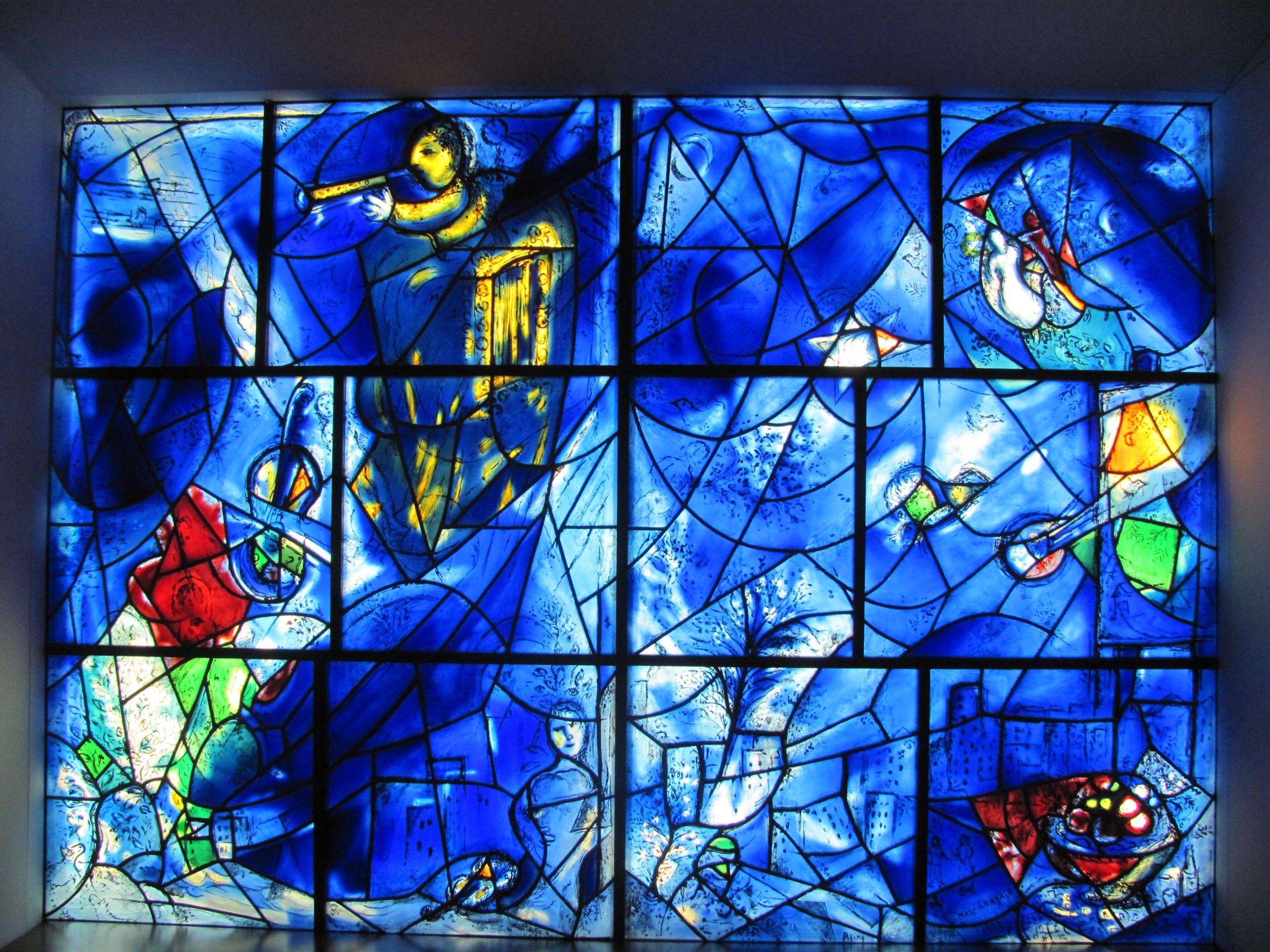 استوک نقاشی روی شیشه اثر مارک شاگال هنرمند روسی فرانسوی 