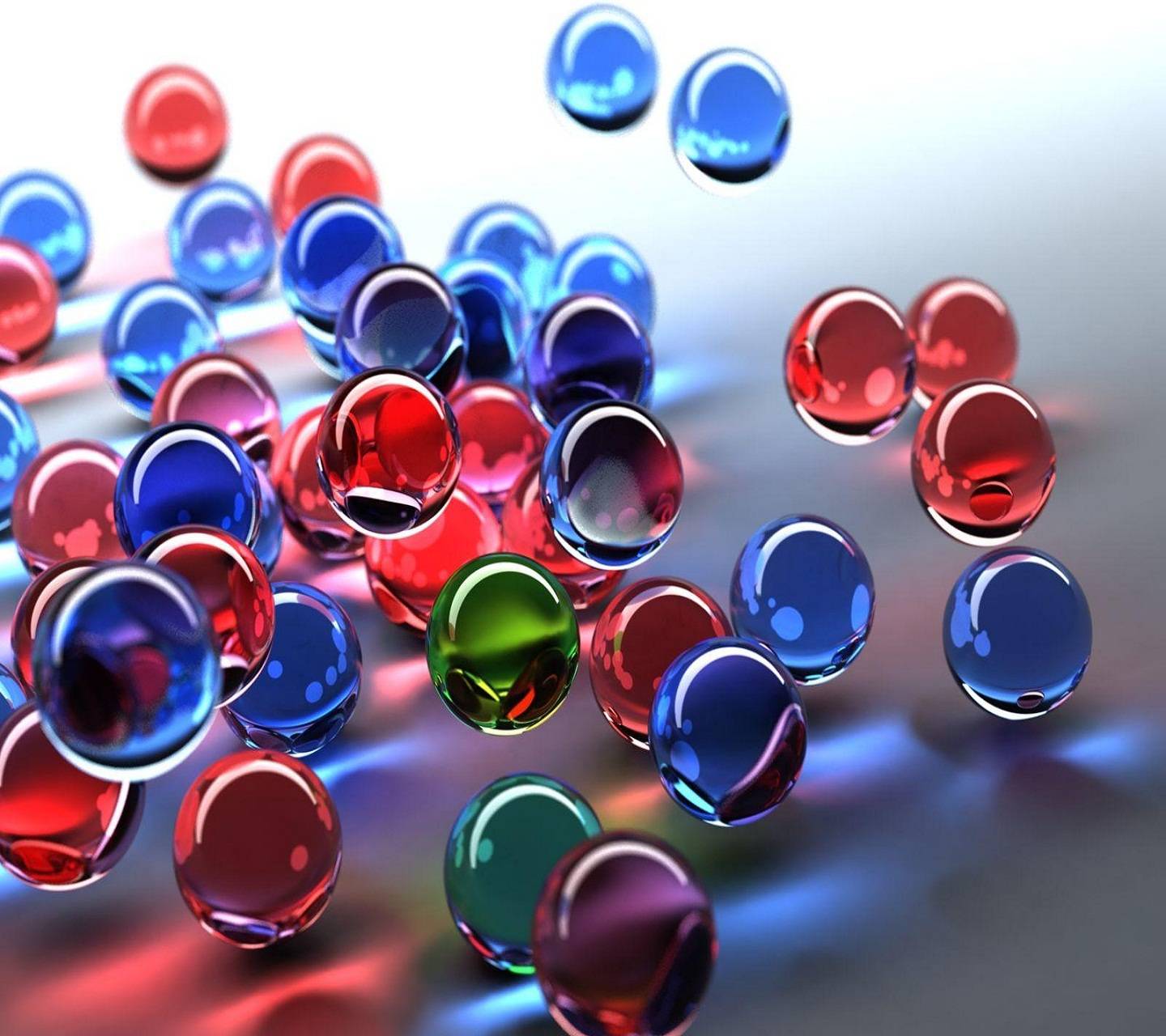 دانلود والپیپر رایگان مدرن و گرافیکی از توپ های کریستالی رنگی 