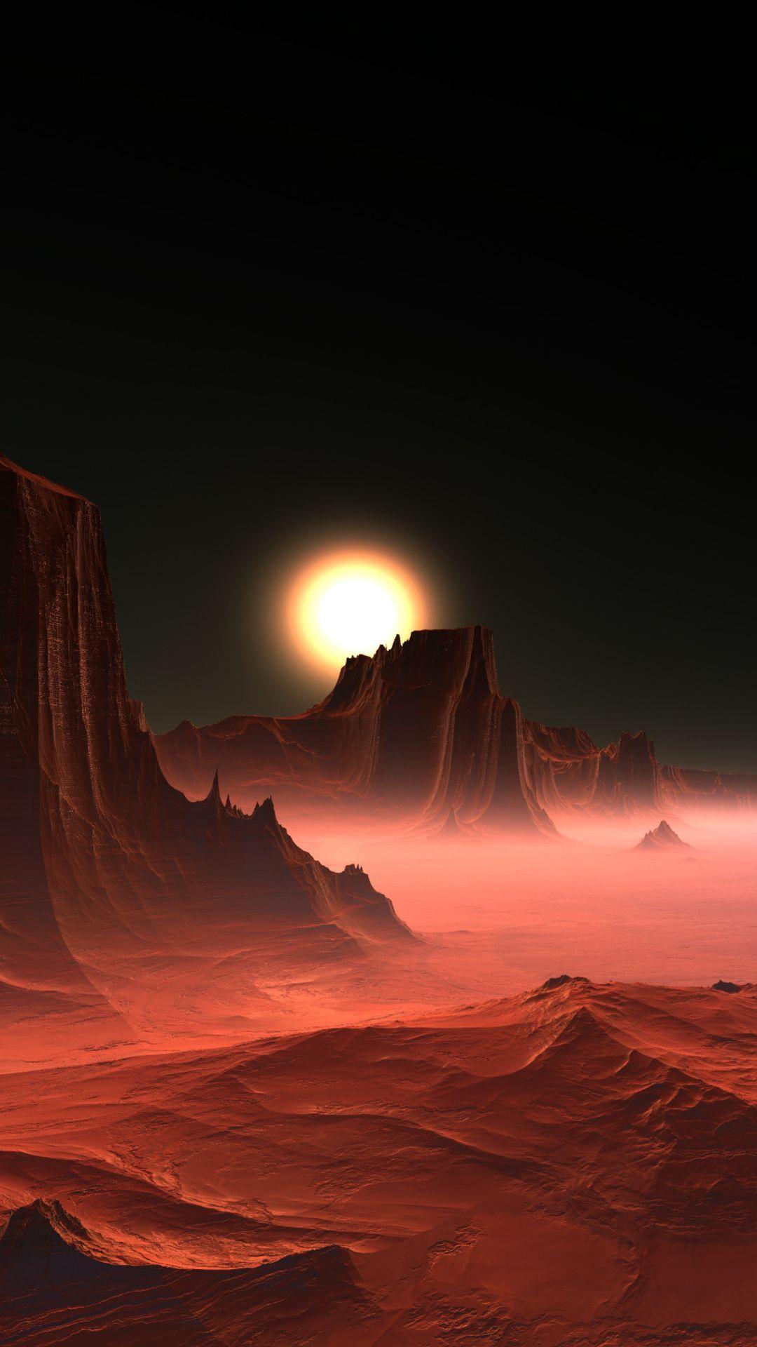 عکس استوک ساده و بدون فتوشاپ از منظره سیاره مریخ 