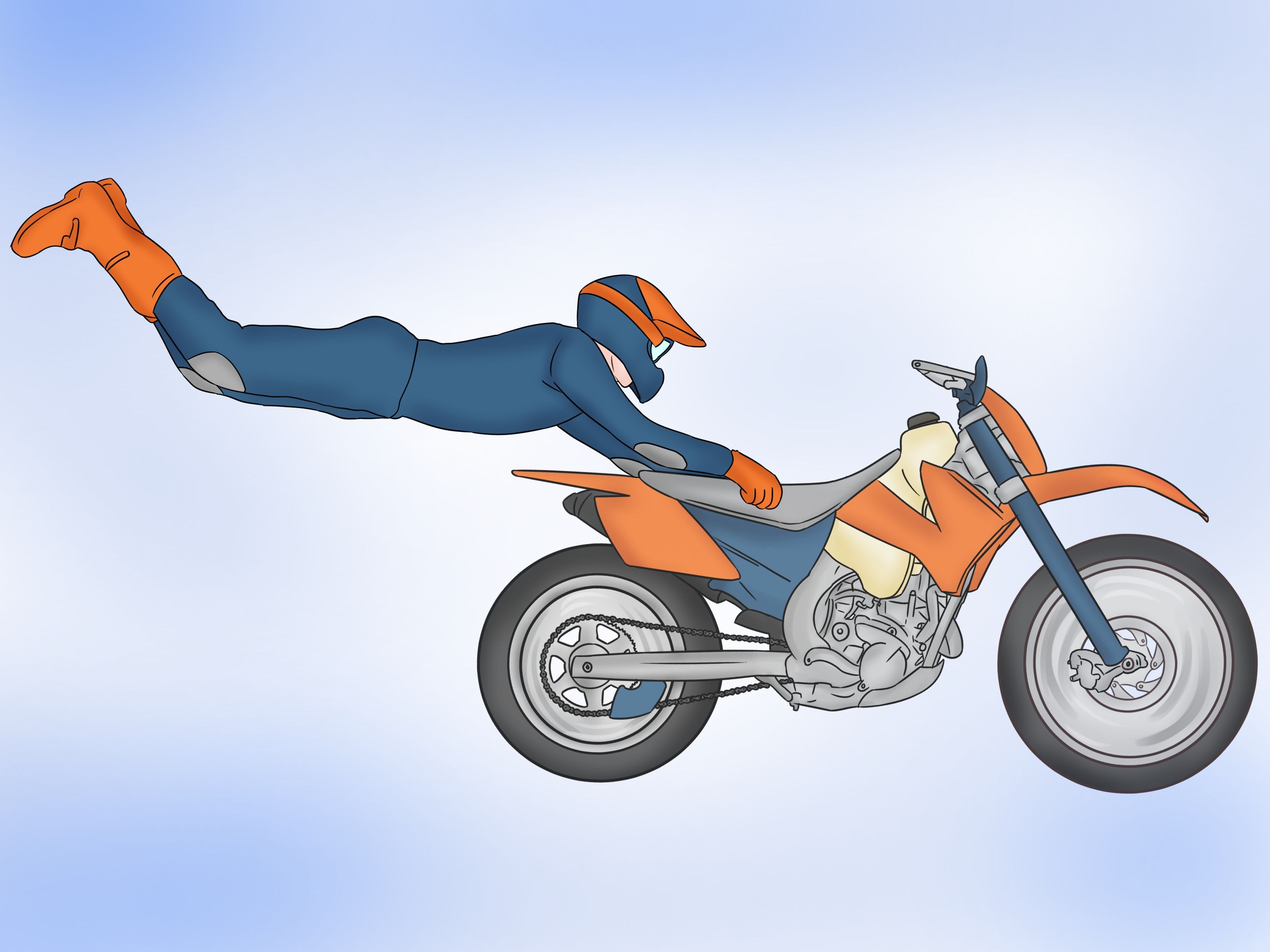 عکس انیمیشن پرش و حرکات نمایشی با موتور تریل