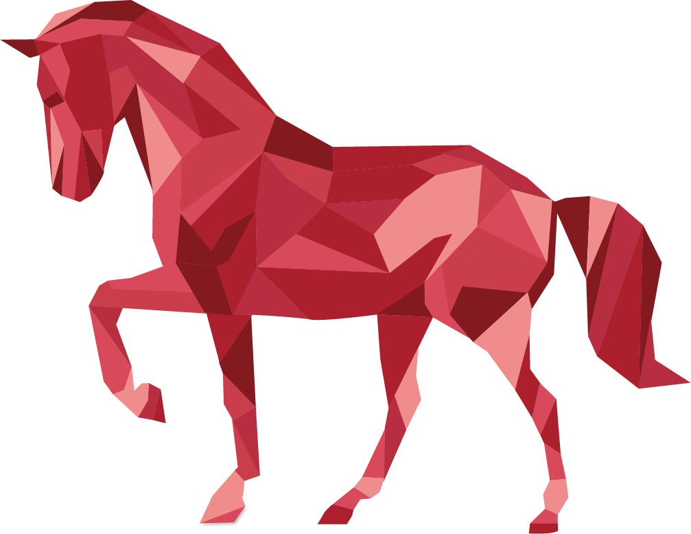 دانلود عکس گرافیکی اسب سه بعدی قرمز با فرمت PNG پی ان جی 