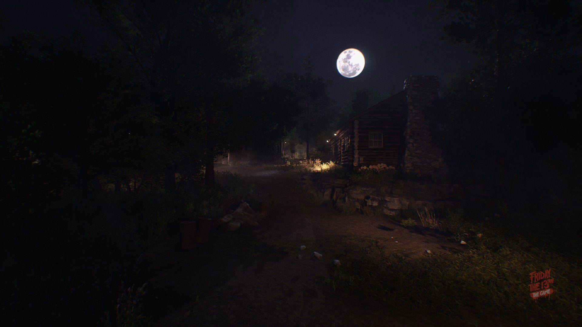 عکس کمپ زدن رویایی در کلبه چوبی کنار دریاچه عکس گرفته شده هنگام شب 