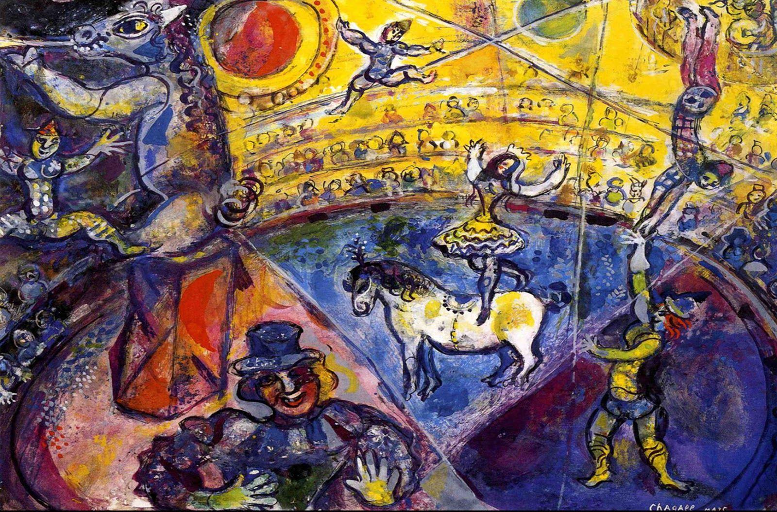 والپیپر اثر مارک شاگال به نام اسب سیرک در کیفیت بالا 
