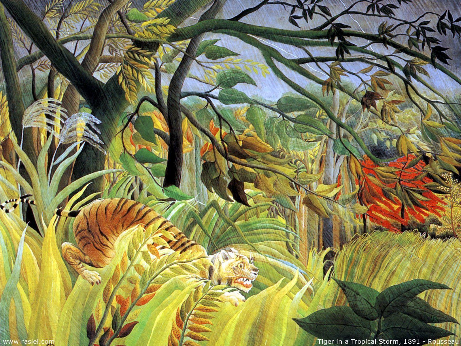 دانلود عکس ببر وحشی جنگل از آنری روسو نقاش خودآموخته فرانسوی 