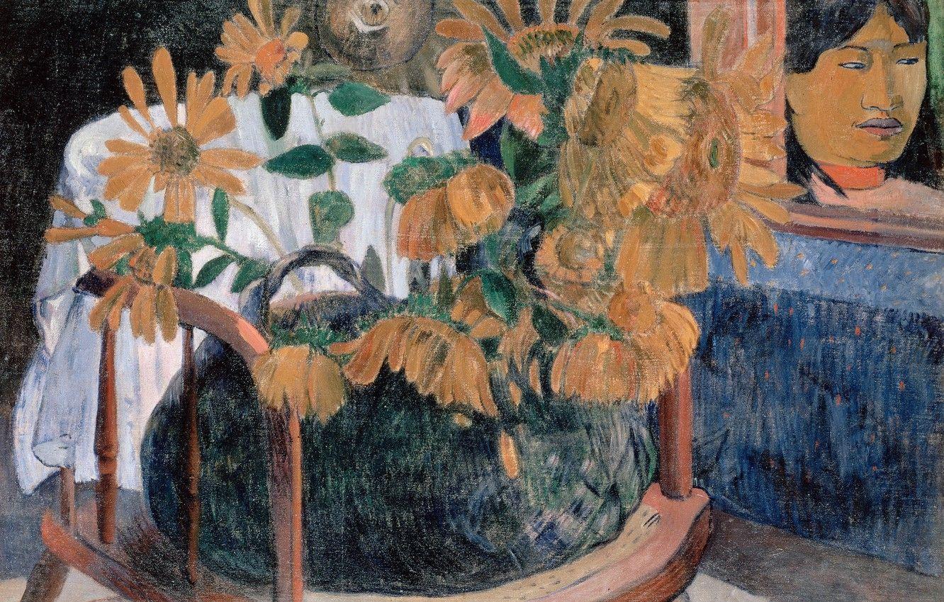 عکس جالب و دیدنی نقاشی مفهومی گل های آفتاب گردان پل گوگن
