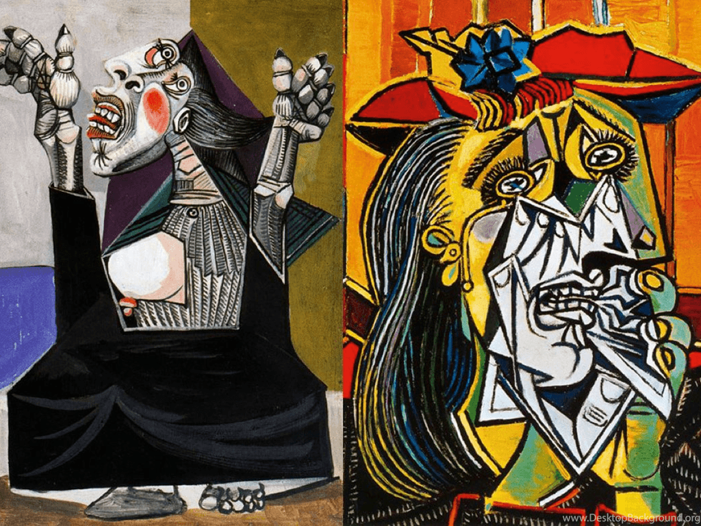 عکس دو تا از نقاشی های معروف پیکاسو در یک قاب برای چاپ‌ تابلو