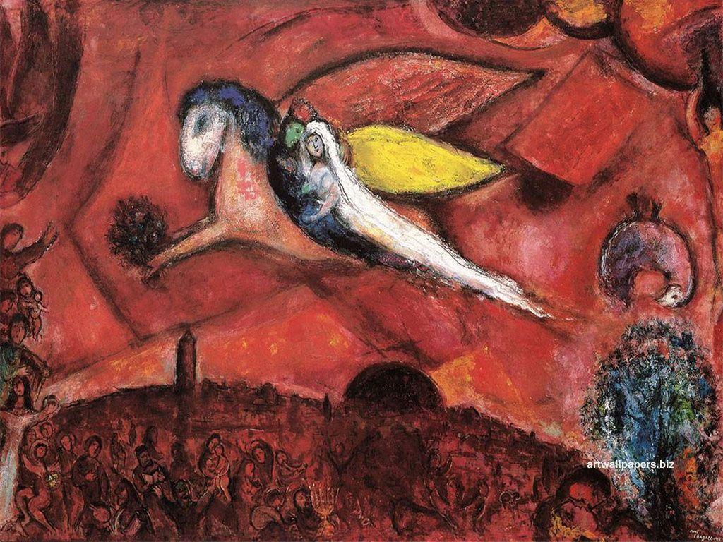 استوک نقاشی مارک شاگال اسبی در حال پرواز به صورت رایگان 