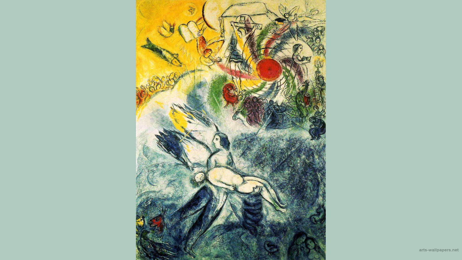 عکس نقاشی مفهومی مارک شاگال marc chagall نقاش شهیر 