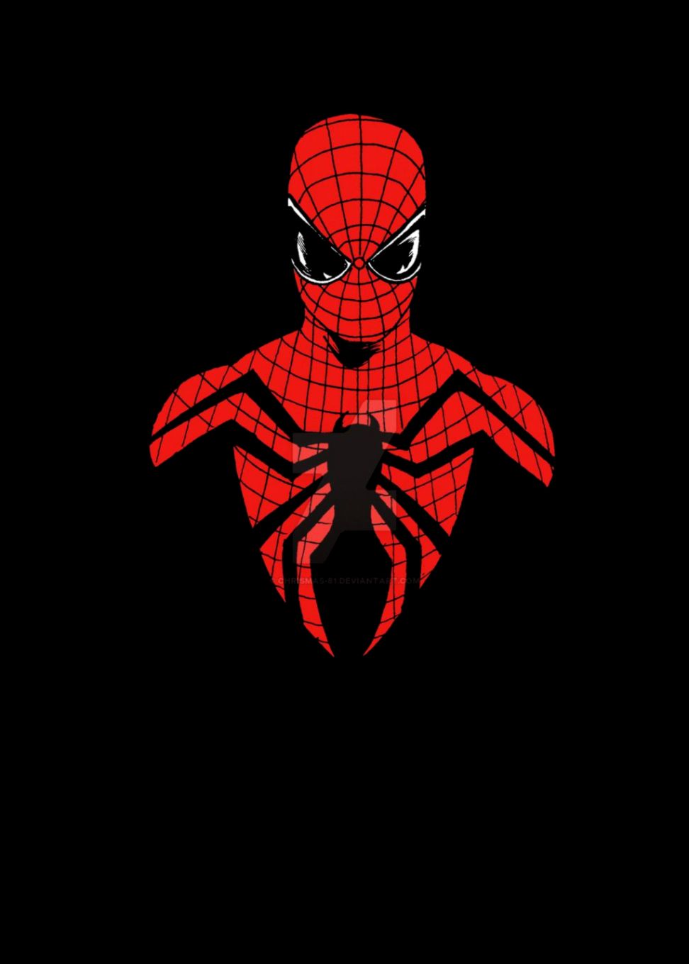 دانلود عکس گرافیکی مرد عنکبوتی با زمینه مشکی مخصوص پروفایل و تصویر زمینه 