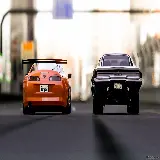 چاپ قاب موبایل و گوشی استوک از دو خودروی لوکس تویوتا سوپرا و دوج چارجر در فیلم سریع و خشن
