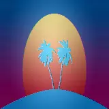چاپ قاب موبایل و گوشی عکس درختان نخل بازی رترو ویو retrowave ویژه زمینه کامپیوتر