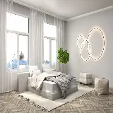 چاپ قاب موبایل و گوشی Wallpaper اتاق خواب شیک و مدرن HD با تم روشن و سفید 