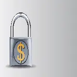 چاپ قاب موبایل و گوشی تصویر زمینه ساده عکس قفل آهنی با آرم و نشان دلار مخصوص نوشتن متن 