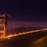 دانلود عکس پل گلدن گیت نورانی در شب تاریک با کیفیت عالی