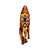 چاپ قاب موبایل و گوشی تصویر زمینه ببر چند ضلعی Polygon tiger با زمینه سفید
