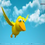 چاپ قاب موبایل و گوشی عکس کارتونی پرنده زرد رنگ برای انیمیشن سازی