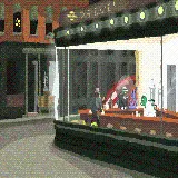 چاپ قاب موبایل و گوشی آثار هنری ArtStation Futurama Meets Nighthawks ادوارد هاپر