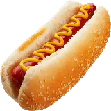 چاپ قاب موبایل و گوشی png هات داگ Hot dog ساده با نان نرم کنجدی و سس خردل