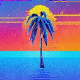 چاپ قاب موبایل و گوشی پس زمینه نخل بازی رترو ویو retrowave مناسب زمینه وینوز