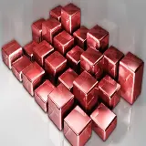 چاپ قاب موبایل و گوشی پس زمینه اشکال مکعبی قرمز رنگ سه بعدی سبک کوبیسم CUBISM