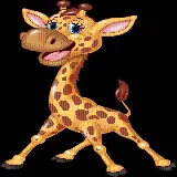 چاپ قاب موبایل و گوشی عکس زمینه پی ان جی PNG زرافه کارتونی بازیگوش و خندان 