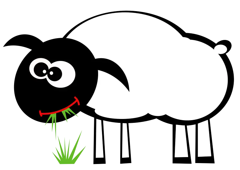 png عکس نقاشی گوسفند در حال خوردن علف با کیفیت بالا