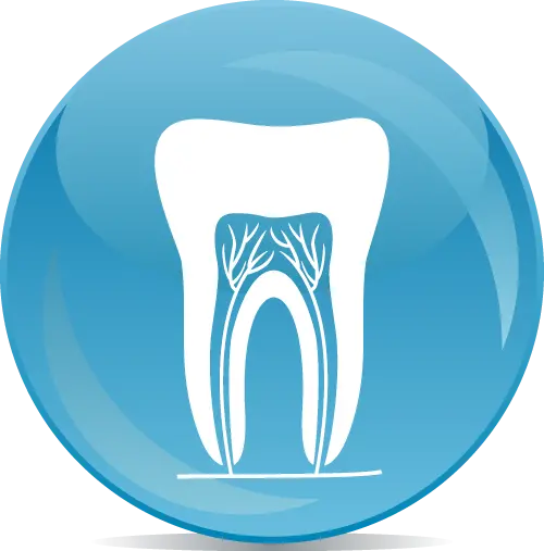 عکس لوگو دندان سالم و سفید در کادر دایره ای png 