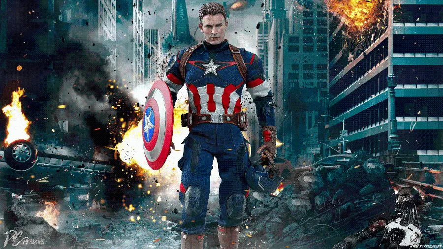تصویر زمینه کریس ایوانز با نقش فوق معروف کاپیتان آمریکا 