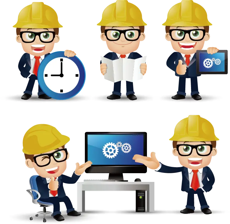 دانلود کیوت ترین عکس گرافیکی پی ان جی دور بری شده مهندس عمران بدون زمینه