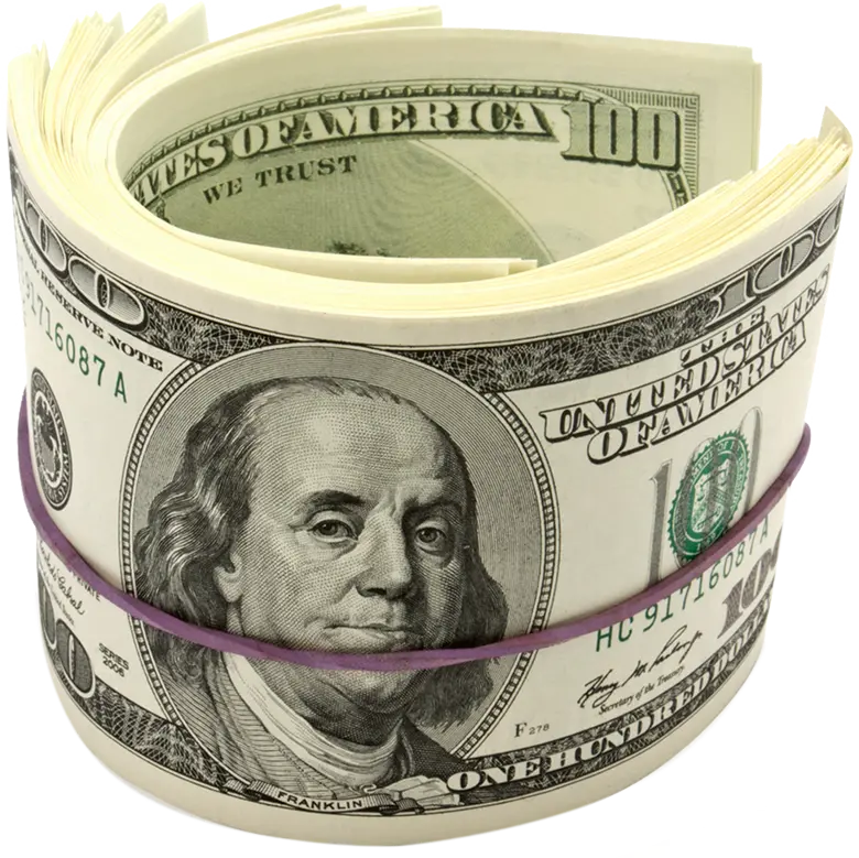 دانلود عکس PNG دلار اصل آمریکایی بسته شده با کش پول