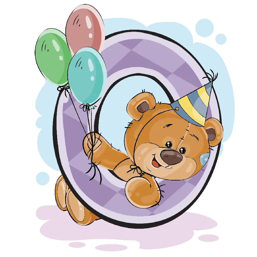 نازترین تصویر دور بری شده تولد خرس کارتونی برای طراحی لوگو
