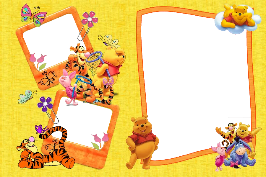 تصویر زمینه کادر های بدون متن png و انیمیشن Winnie the Pooh 