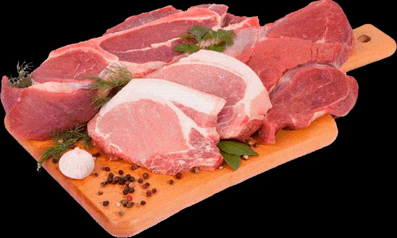 عکس با زمینه شفاف گوشت خوک خام آماده برای پخت و پز