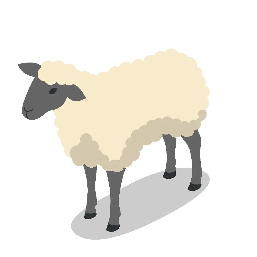 عکس فانتزی با فرمت png گوسفند کوچک سفید برای کارهای گرافیکی