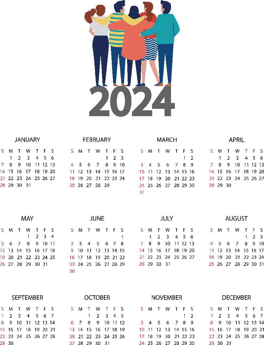 تصویر از تقویم 2024 میلادی یا گرگوری جدید با طراحی خاص و جذاب
