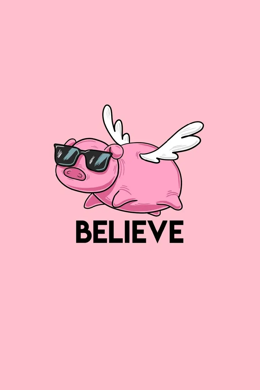 والپیپر خوک پرنده با عینک آفتابی BELIEVE مخصوص گوشی