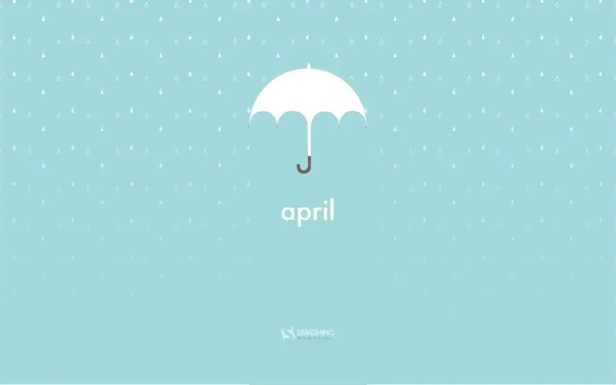 عکس لوگو چتر برگرفته از ماه April با تم رنگی آبی سفید