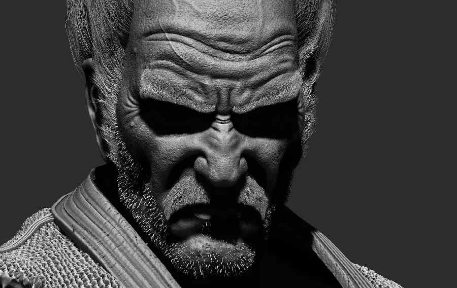 عکس پروفایل هیهاچی میشیما Heihachi Mishima با تم سیاه و سفید