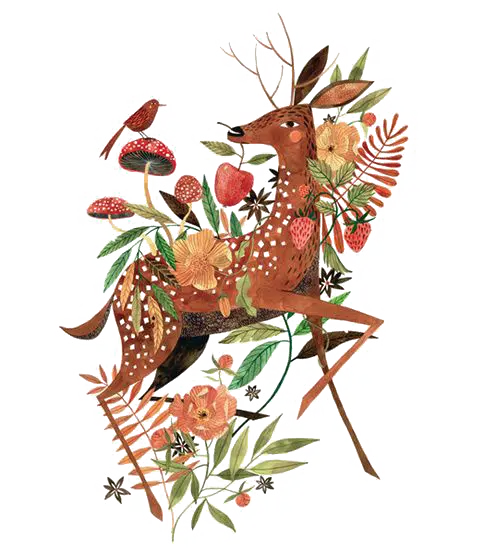 شیک ترین طرح تصویر گوزن یا Deer با فرمت PNG مخصوص چاپ روی لباس و پارچه 