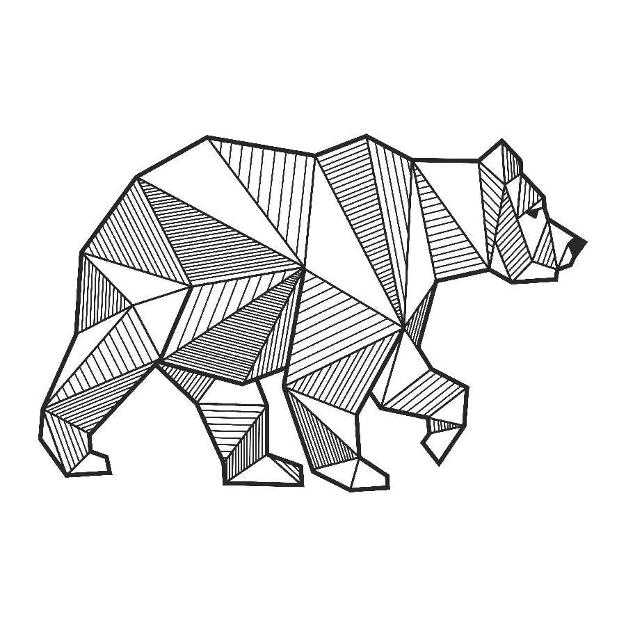تصویر پی ان جی سیاه و سفید جالب خرس بدون زمینه و بک گراند