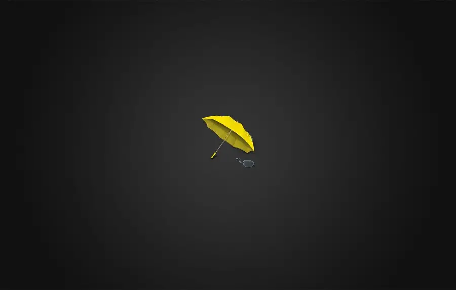 عکس مینیمال چتر زرد تنها مخصوص کامپیوتر