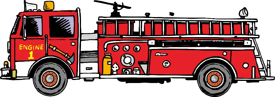 تصویر جالب و دیدنی ماشین آتش نشانی کارتونی با کیفیت HD