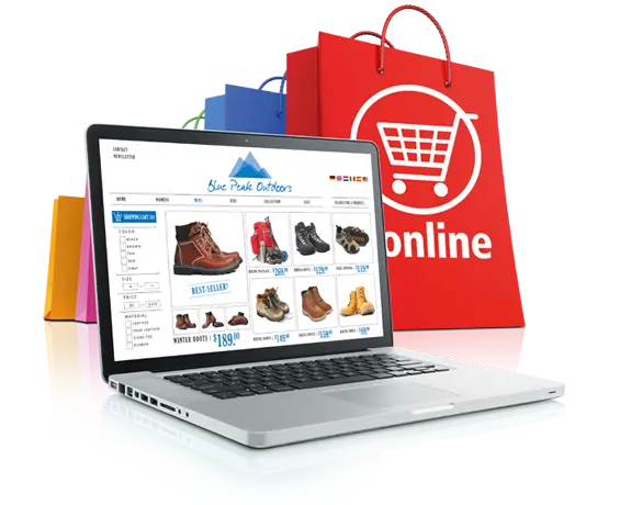عکس png رایگان پاکت های رنگارنگ خرید آنلاین با لپ تاپ