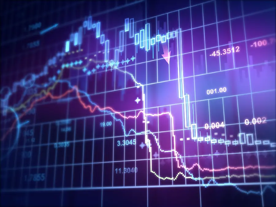 عکس نمودار قیمت تریدر با تم رنگی کهکشانی بسیار زیبا