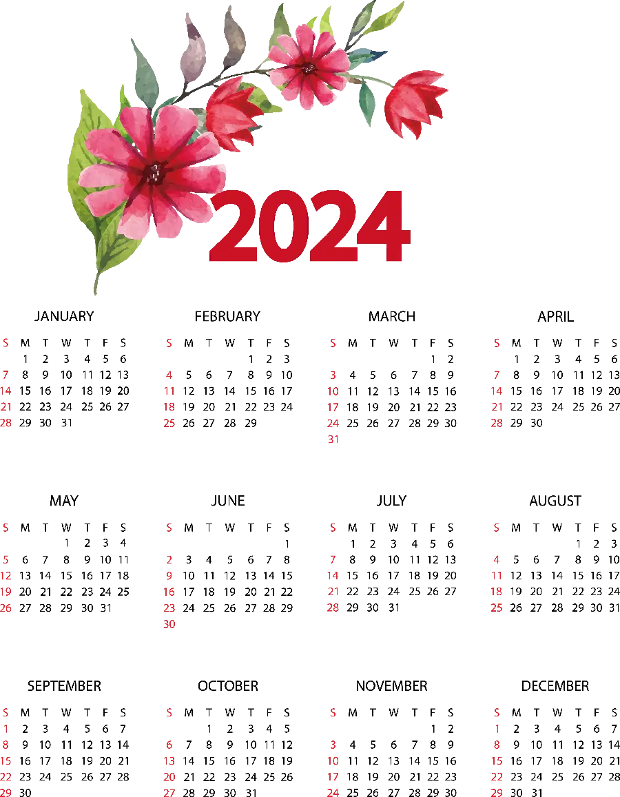 عکس از تقویم‌ جدید 2024 میلادی یا گرگوری