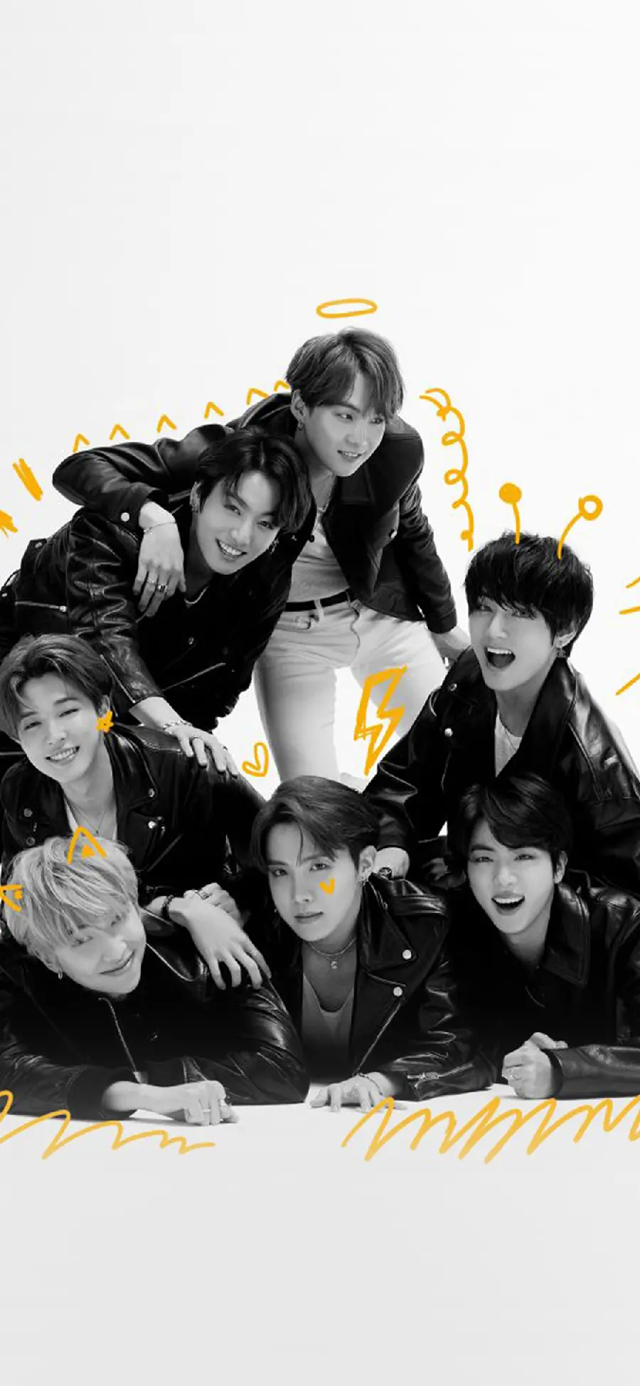 پس زمینه بامزه از عکس گروه کیپاپ بی تی اس BTS